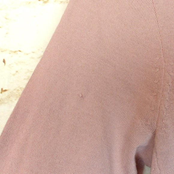 J. Crew Embroidered 100% Merino Wool Sweatshirt Womens S Pink Style A2201 FLAWS - Picture 5 of 14